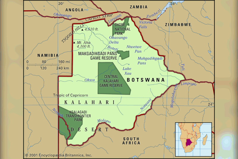 Map of Botswana